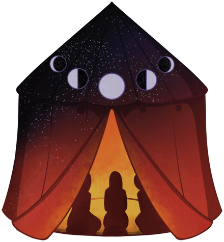 Red Tent PMDD logo on dark background